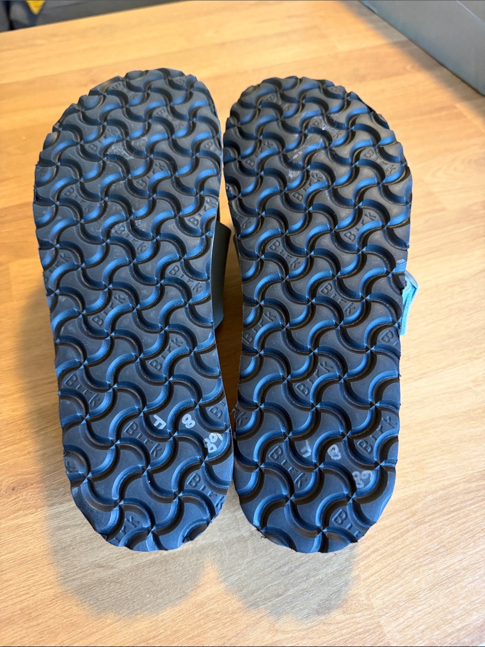 Birkenstock Women’s Casual Double-Band Slide Sandals in Light Blu - Picture 3 of 4